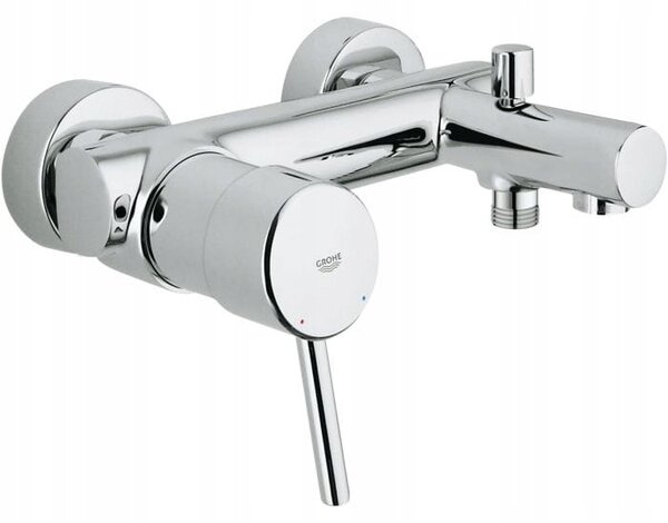 Jednopáková nástěnná vanová a sprchová baterie Grohe Concetto, stříbrná
