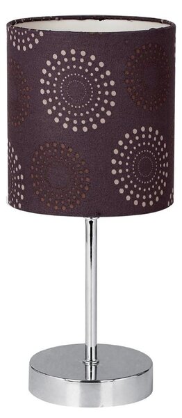 Moderní stolní lampa EMILY - 1xE14, 40W, chromovaná / hnědá