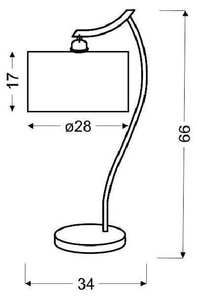 Moderní stolní lampa DRAGA - 1xE27, 60W, chromovaná / krémová