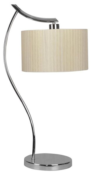 Moderní stolní lampa DRAGA - 1xE27, 60W, chromovaná / krémová