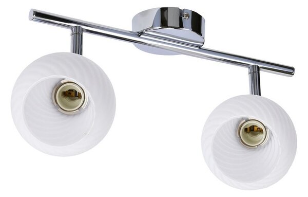 Nástěnné / stropní bodové svítidlo TURNO - 2xE14, 40W, chromované / bílé