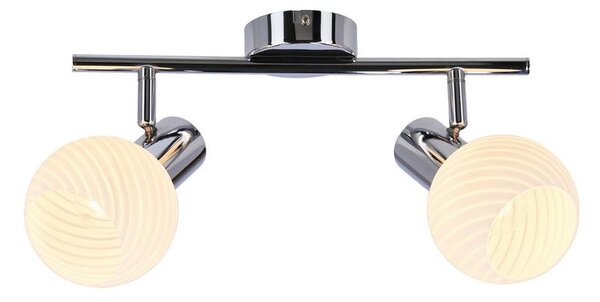 Nástěnné / stropní bodové svítidlo TURNO - 2xE14, 40W, chromované / bílé