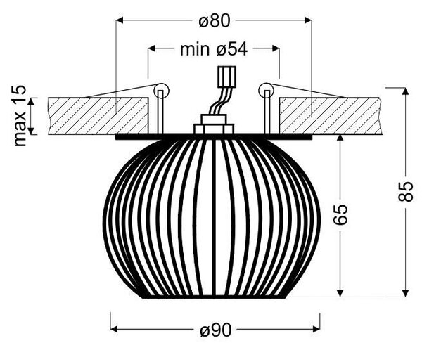 Stropní podhledové osvětlení NOME - 1xG9, 40W, 9cm, kulaté, černé / bílé