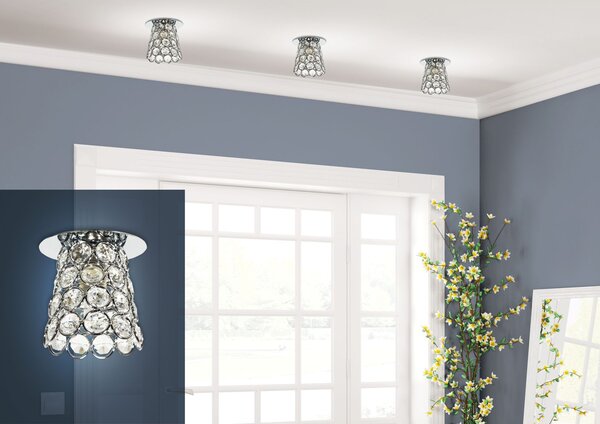 Designové podhledové stropní osvětlení PALMER - 1xG9, 40W, chromované / čiré