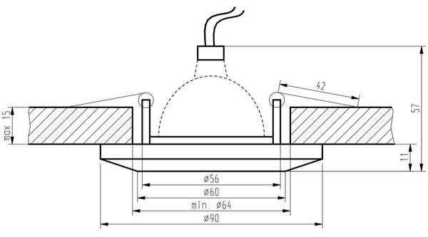 Stropní kulaté zápustné osvětlení DUVALL - 1xGU5,3, MR16, 50W, čiré