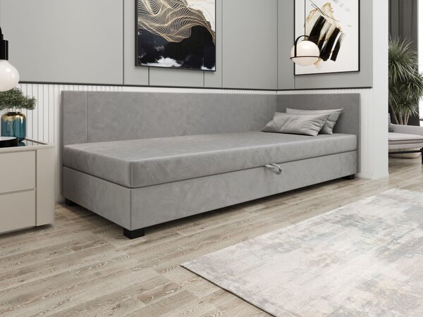Čalouněná jednolůžková postel 100x195 ARIADNA PLUS 2 - světle šedá