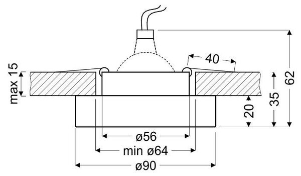 Stropní zápustné osvětlení LYMAN - 1xGU5,3, MR16, 50W, kulaté, černé