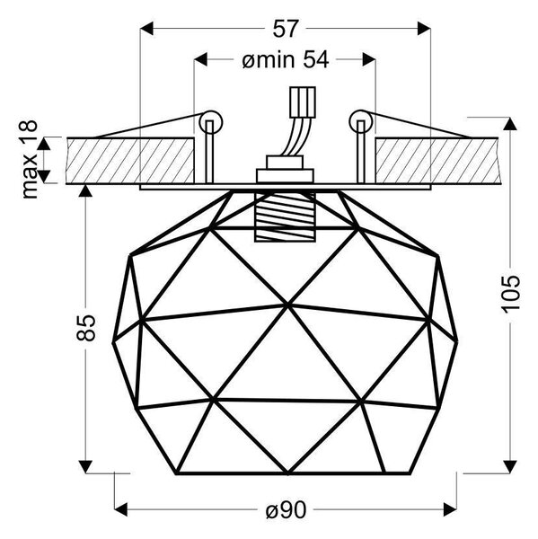 Stropní zápustné osvětlení NOME - 1xG9, 40W, 9cm, kulaté, chromované