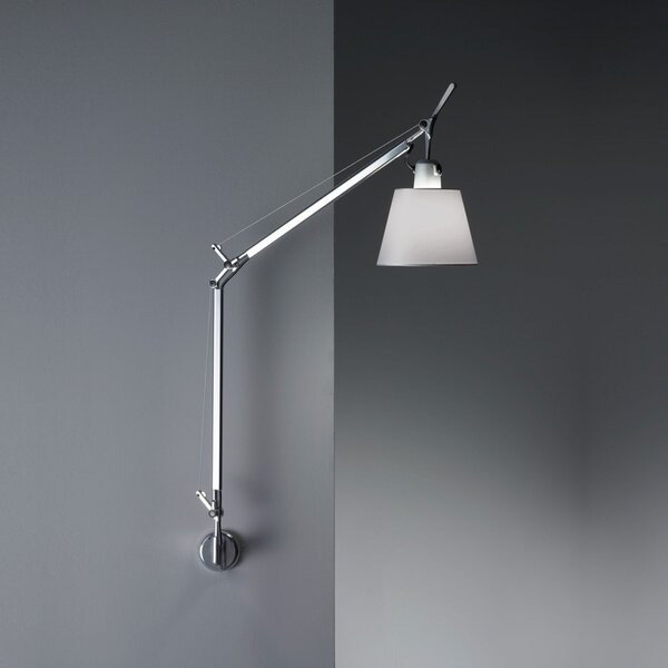 Artemide 42TOL Tolomeo Basculante 180 Parette, nástěnná lampa do závuvky s vypínačem, satinové stínítko, 1x8W LED E27, max. výška 111,7cm