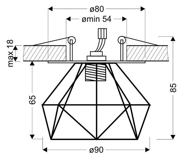 Stropní podhledové osvětlení NOME - 1xG9, 40W, diamant, chromované