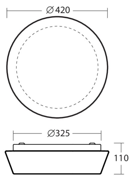 Osmont 42880 Crater 4, nástěnné/stropní svítidlo, 2x75W E27, prům.42cm