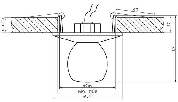 Podhledové bodové osvětlení SEWARD - 1xG4, 20W, koule, chromované