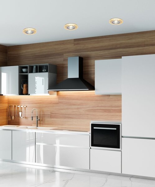 Stropní LED podhledové osvětlení GALLATIN - 5W, 4200K (denní bílá), 10cm, kulaté, jantarové