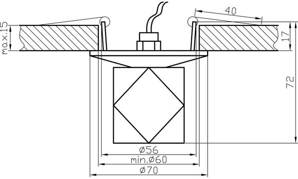 Stropní podhledové bodové osvětlení HAINES - 1xG4, 20W, diamant, chromované