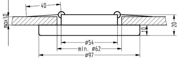Stropní LED podhledové osvětlení GALLATIN - 5W, 4200K (denní bílá), 10cm, kulaté, jantarové