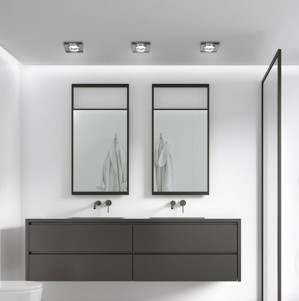Zápustné stropní osvětlení CLARKSTON - 1xGU5,3, MR16, 50W, chromované / černé