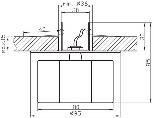 Podhledové stropní světlo WRANGEL - 1xG4, 20W, chromované