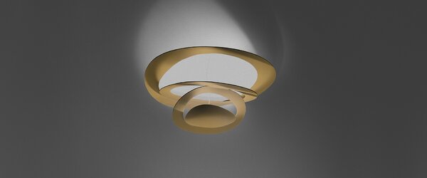 Artemide 1255120A Pirce mini soffitto LED, zlaté designové stropní svítidlo, 44W LED 3000K, prům.69cm