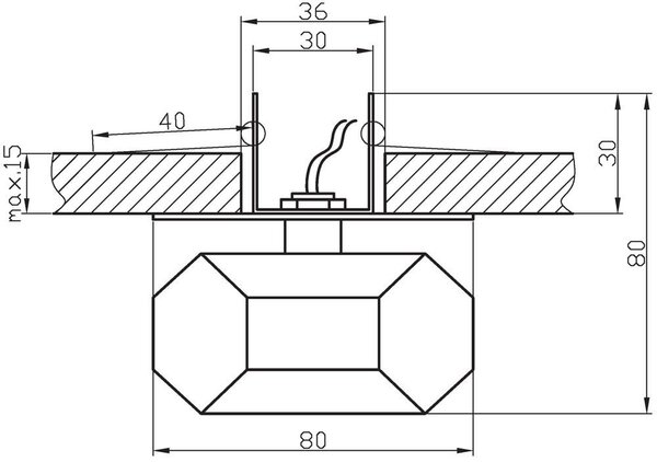 Stropní vestavné osvětlení TANANA - 1xG4, 20W, chromované