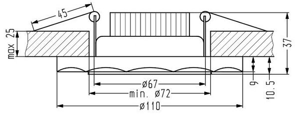 LED stropní zápustné svítidlo ROSSAE - 8W, 6500K (studená bílá), 11cm, bílé / čiré