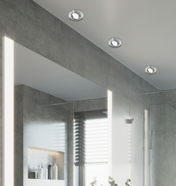 Stropní vestavné bodové svítidlo ERDANI - 1xGU10, MR16, 50W, 9cm, kulaté, chromované