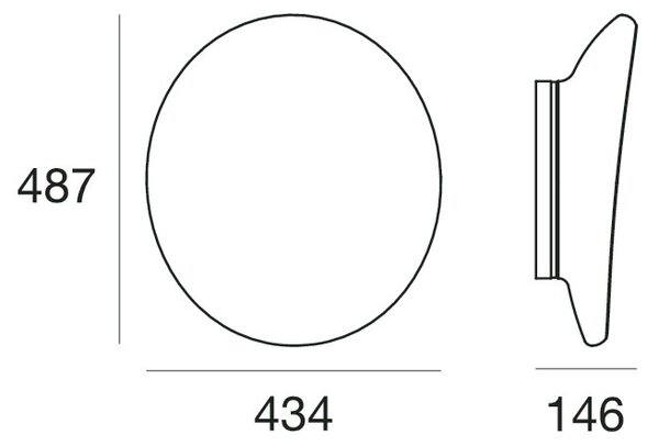 Stilnovo 7786 Dynamic, stropní/nástěnné svítidlo z opálového skla, 21W LED, 49x44cm, IP44