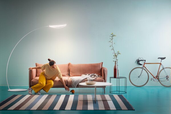 Stilnovo 8165 Diphy_FL, oblouková stojací lampa se stmívačem, 30W LED 3000K, výška 196cm