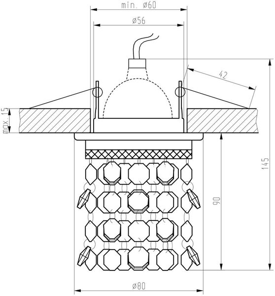 Stropní podhledové osvětlení TOGIAK - 1xGU5,3, MR16, 50W, chromované / žluté