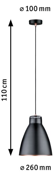 Paulmann 79609 Neordic Roald, závěsné svítidlo v kombinaci černého mramoru a mědi, 1x20W E27, prům. 26cm