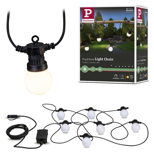 Paulmann 94165 Plug&Shine venkovní světelný řetěz, 7 x 0,2W LED 3000K, délka 6,8m, IP44