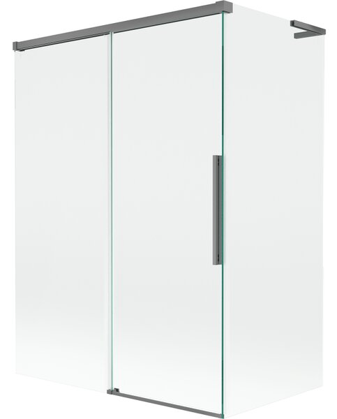 Mexen Rox, L posuvná 2-křídlová vanová zástěna 120 + 70 x 150 cm, 8mm čiré sklo, grafitový profil, 8C9L-120-070-95-00