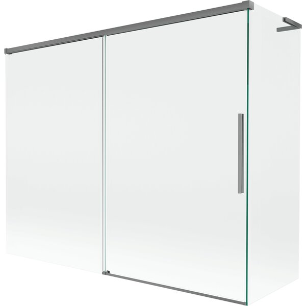 Mexen Rox, L 2-křídlová posuvná vanová zástěna 190 + 80 x 150 cm, 8mm čiré sklo, grafitový profil, 8C9L-190-080-95-00