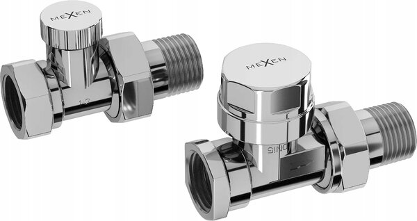 MEXEN SADA PŘÍMÝCH VENTILŮ PRO KOUPELNOVÝ RADIÁTOR CHROM