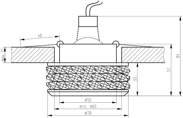 Stropní vestavné světlo SELAWIK - 1xGU5,3, MR16, 50W, kulaté, čiré