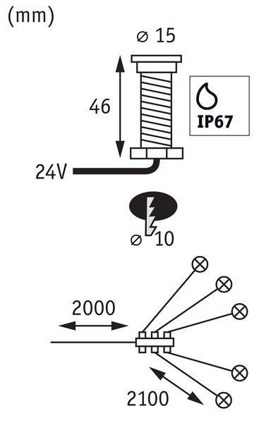 Paulmann 93694 Plug&Shine Micro Pen, rozšiřovací set šroubovacích svítidel do terasy 5x0,22W LED 3000K stmívatelné, IP67