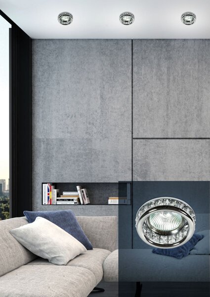 Designové podhledové osvětlení NOORVIK - 1xGU10, MR16, 50W, kulaté, čiré