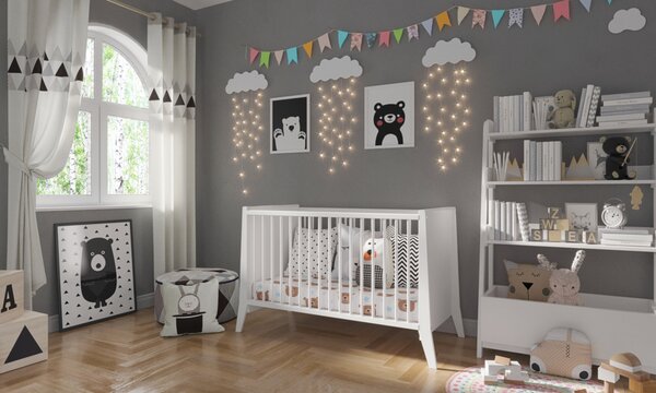 Bílá Postýlka Cosmo 60x120cm - Moderní Design, Komfort a Bezpečnost Druh matrace: bez matrace