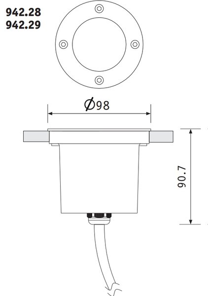 Paulmann 94228 Plug&Shine zápustné venkovní svítidlo 4W LED 3000K, průměr 9,8cm, IP65
