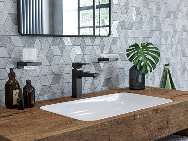 Hansgrohe Metropol Umyvadlová baterie 110 s plnou pákou a odtokovou soupravou Push-Open, kartáčovaný černý chrom 32507340