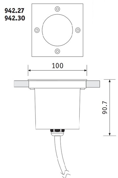 Paulmann 94227 Plug&Shine zápustné venkovní svítidlo 3,6W LED 3000K, 10x10 cm, IP65