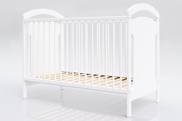 Bílá Dětská postýlka "Adaś" - Komfort a bezpečnost vašeho miminka Druh matrace: pěnová matrace 60x120x7cm + 599kč