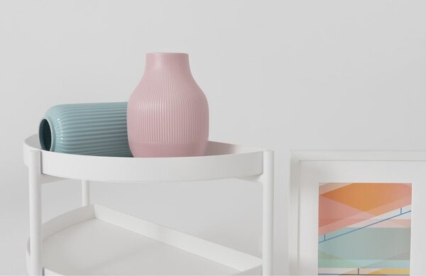 Nordic Design Bílý kovový odkládací stolek Nollan Half 60 x 20 cm