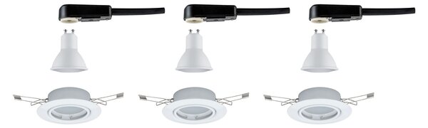 Paulmann 93426 LED base, set kulatých bodovek z hliníku v bílé úpravě, 3x5W LED 2700K GU10, 3 krokové stmívání, prům. 9cm
