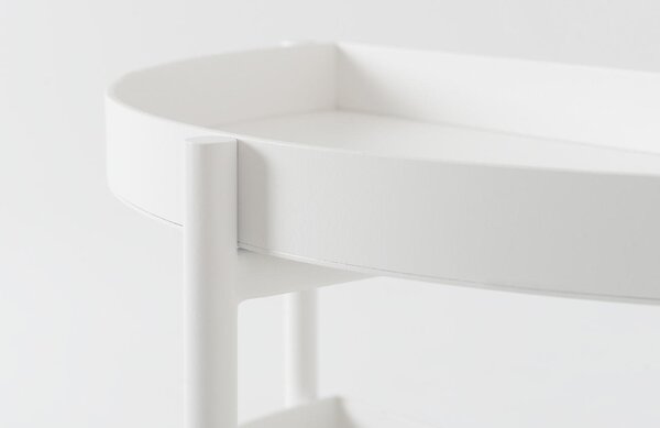 Nordic Design Bílý kovový odkládací stolek Nollan Half 60 x 20 cm