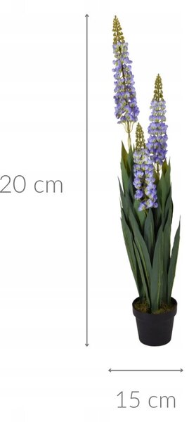 UMĚLÝ KVĚT V KVĚTINÁČI LUPINA FIALOVÁ UMĚLÁ ROSTLINA V KVĚTINÁČI 120 cm