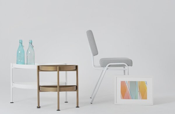 Nordic Design Bílý kovový odkládací stolek Nollan Half 60 x 20 cm