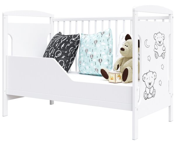 Dětská postýlka Ted 60x120. Součástí balení: Zábrana Druh matrace: bez matrace