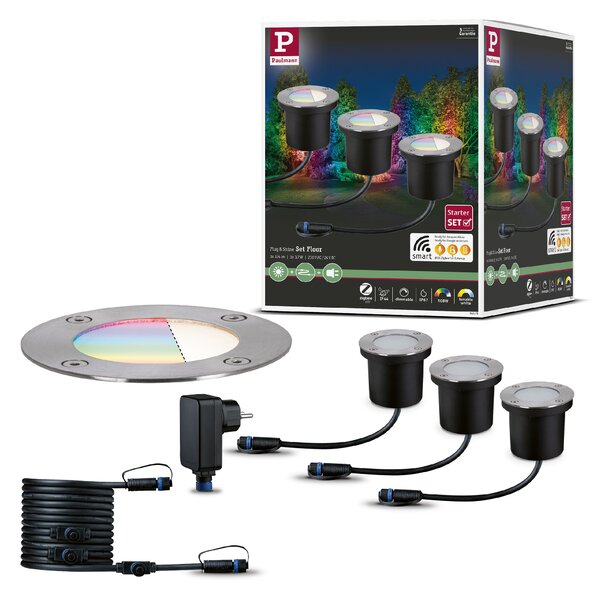 Paulmann 94275 Plug&Shine základní set zápustných venkovních svítidel RGBW 3x3,6W LED, IP65 ZigBee