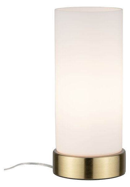 Paulmann 77055 Pinja, stolní dotyková lampa, 1x40W, mosaz, bílé stínítko, 24cm