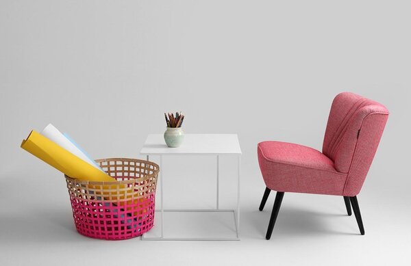 Nordic Design Bílý kovový konferenční stolek Valter 50 x 50 cm